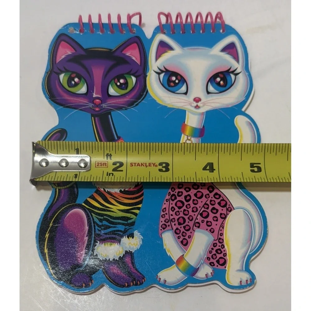 Vintage Lisa Frank Roxie & Rollie Siamese Cats Mini Spiral Notepad Die Cut 90s